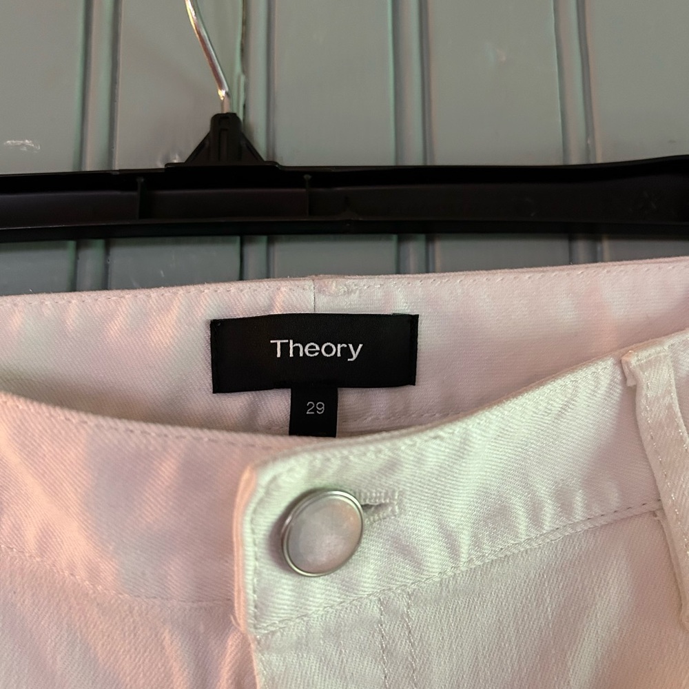 White Denim Jeans Theory Tatiana View 3